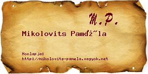 Mikolovits Paméla névjegykártya